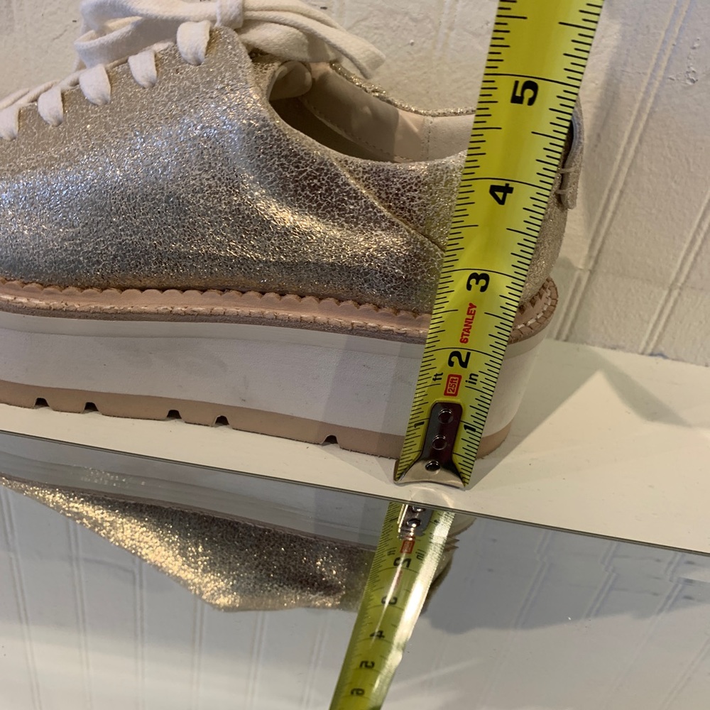 Dolce Vita platform sneakers in crackled, muted gold color. Brand new in box. - Picture 4 of 6